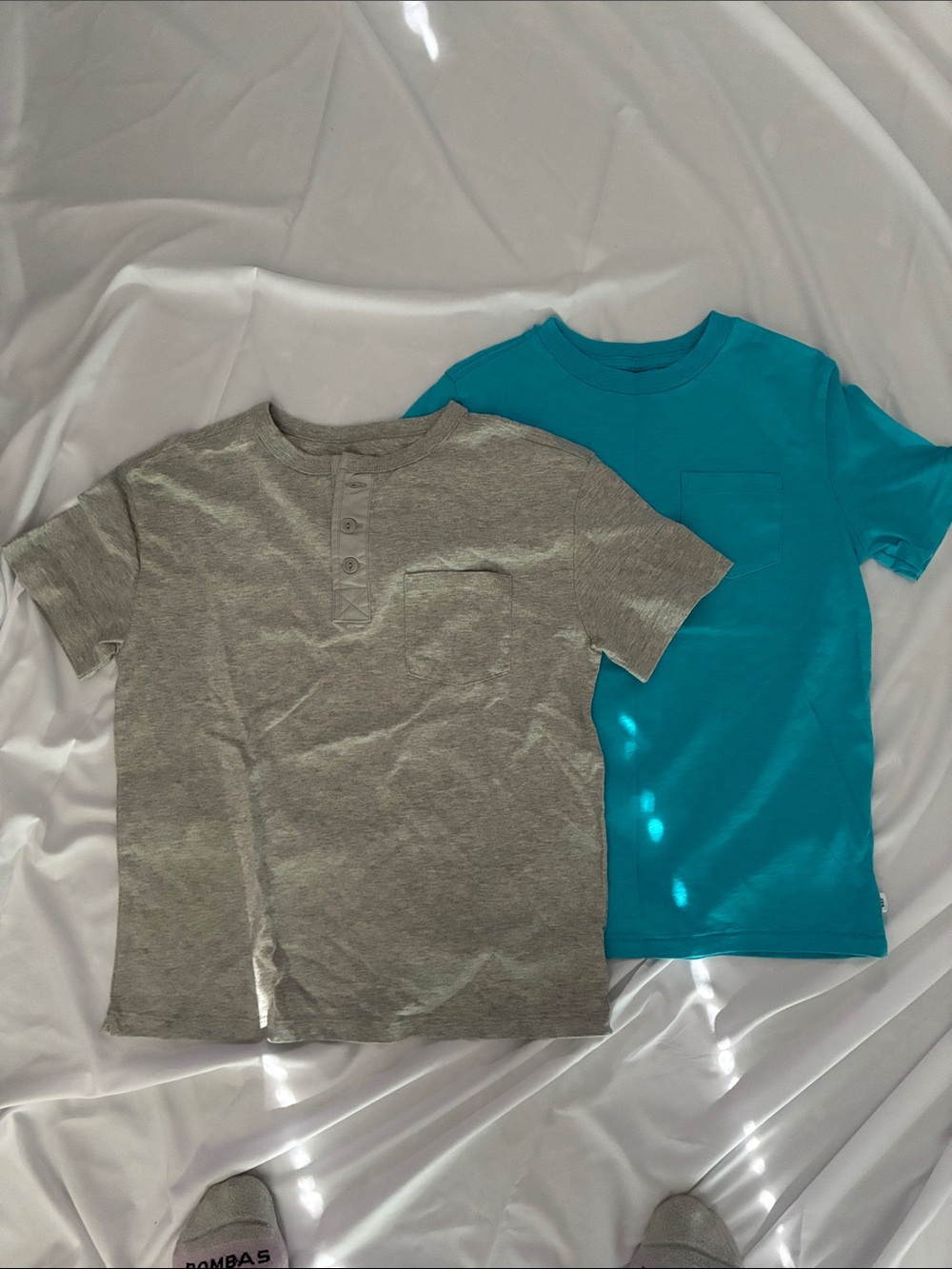 Gap Kids Grey Henley & Teal Pocket Tee Set